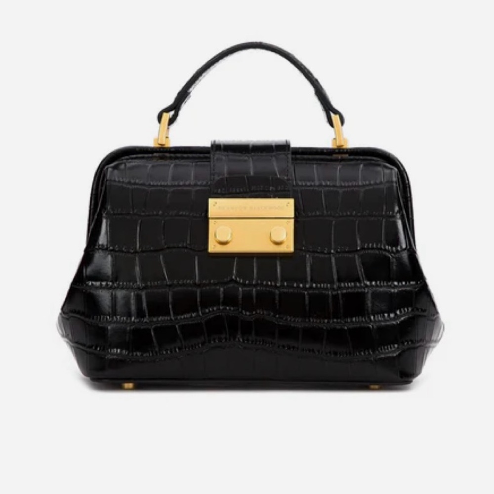 New in the Box BRANDON BLACKWOOD Black Croc ELIZABETH DOCTOR BAG - Picture 6 of 11